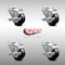 Service Caster 3 Inch SS Hard Rubber Wheel Swivel Bolt Hole Caster Set with Brake SCC SCC-SSBH20S314-HRS-TLB-4 - alternate 6